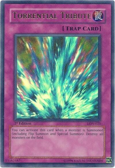Torrential Tribute (LON) #LON-025 Ultra Rare (Unlimited Moderately Played) Labyrinth of Nightmare YuGiOh: 2004