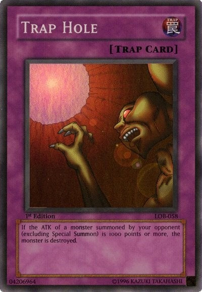 Trap Hole (LOB) #LOB-058 Super Rare (Unlimited Lightly Played) The Legend of Blue Eyes White Dragon YuGiOh: 2002