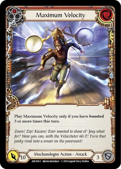 Maximum Velocity (ARC) #ARC008 Super Rare (Unlimited Edition Normal Lightly Played) Arcane Rising Flesh and Blood TCG: 2020
