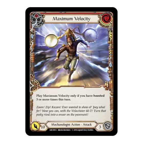 Maximum Velocity (ARC) #ARC008 Super Rare (Unlimited Edition Normal Lightly Played) Arcane Rising Flesh and Blood TCG: 2020