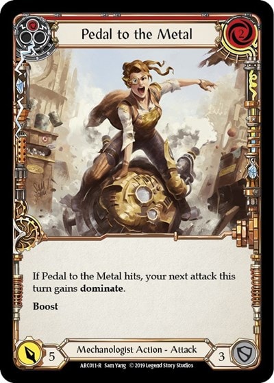 Pedal to the Metal Red (ARC) #ARC011 Rare (Unlimited Edition Normal Lightly Played) Arcane Rising Flesh and Blood TCG: 2020