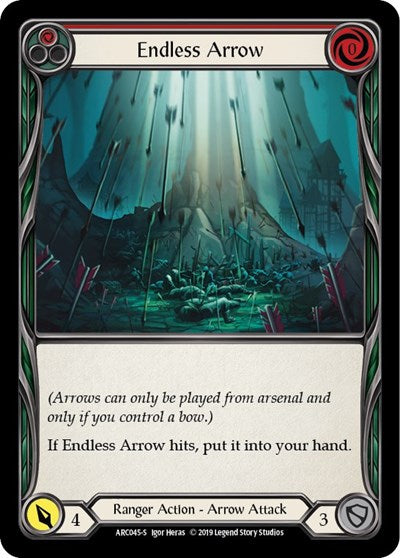 2020 Flesh & Blood TCG: Arcane Rising (ARC) - Endless Arrow (#ARC045, Super Rare) (1st Edition Normal, Near Mint)