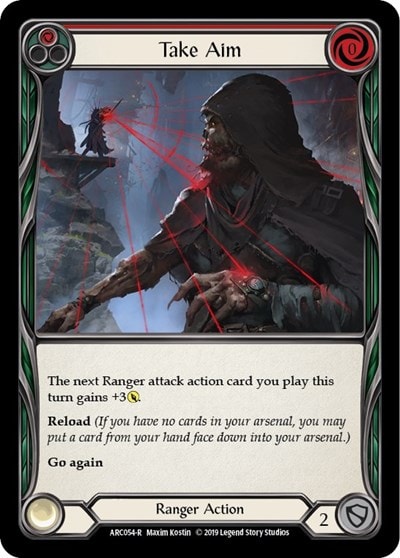 Take Aim Red (ARC) #ARC054 Rare (Unlimited Edition Normal Lightly Played) Arcane Rising Flesh and Blood TCG: 2020