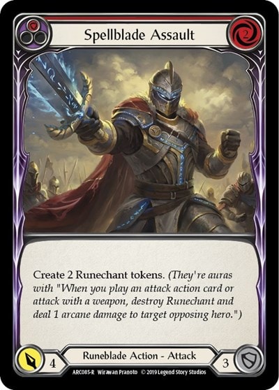 Spellblade Assault Red (ARC) #ARC085 Rare (Unlimited Edition Normal Lightly Played) Arcane Rising Flesh and Blood TCG: 2020