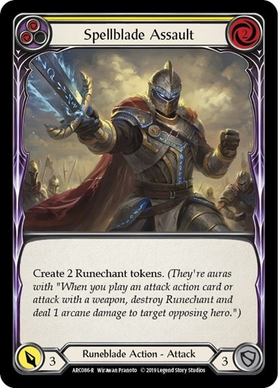 Spellblade Assault Yellow (ARC) #ARC086 Rare (Unlimited Edition Normal Lightly Played) Arcane Rising Flesh and Blood TCG: 2020