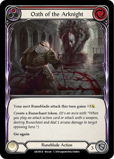 Oath of the Arknight Red (ARC) #ARC091 Rare (Unlimited Edition Normal Lightly Played) Arcane Rising Flesh and Blood TCG: 2020