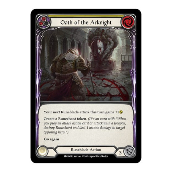 Oath of the Arknight (Yellow) (ARC) #ARC092 Rare Arcane Rising Flesh and Blood TCG: 2020