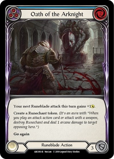 Oath of the Arknight Blue (ARC) #ARC093 Rare (Unlimited Edition Normal Lightly Played) Arcane Rising Flesh and Blood TCG: 2020