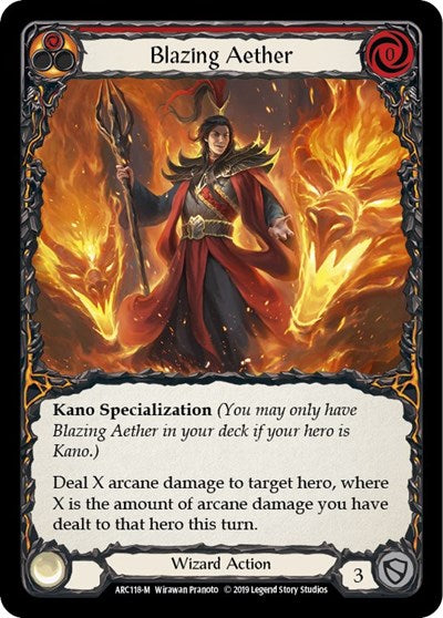 Blazing Aether (ARC) #ARC118 Majestic Arcane Rising Flesh & Blood TCG: 2020