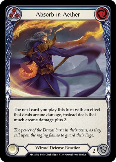 2020 Flesh & Blood TCG: Arcane Rising (ARC) - Absorb in Aether Blue (#ARC125, Rare) (1st Edition Normal, Near Mint)