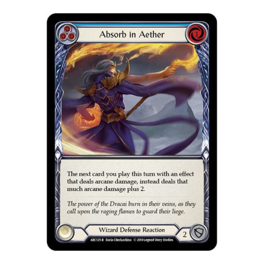 Absorb in Aether (Blue) (ARC) #ARC125 Rare (1st Edition Normal Near Mint) Arcane Rising Flesh and Blood TCG: 2020
