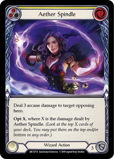 2020 Flesh & Blood TCG: Arcane Rising (ARC) - Aether Spindle Yellow (#ARC127, Rare)