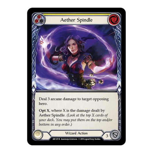 Aether Spindle (Yellow) (ARC) #ARC127 Rare Arcane Rising Flesh and Blood TCG: 2020