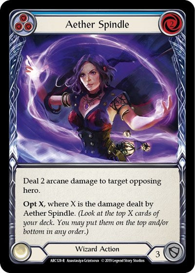 Aether Spindle Blue (ARC) #ARC128 Rare (1st Edition Normal Near Mint) Arcane Rising Flesh & Blood TCG: 2020