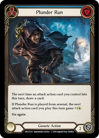 Plunder Run Blue (ARC) #ARC172 Rare (Unlimited Edition Normal Lightly Played) Arcane Rising Flesh and Blood TCG: 2020