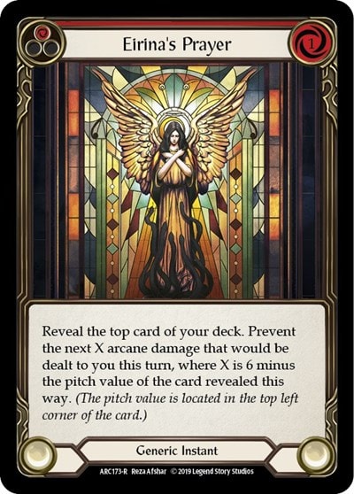 Eirinas Prayer Red (ARC) #ARC173 Rare (Unlimited Edition Normal Lightly Played) Arcane Rising Flesh and Blood TCG: 2020