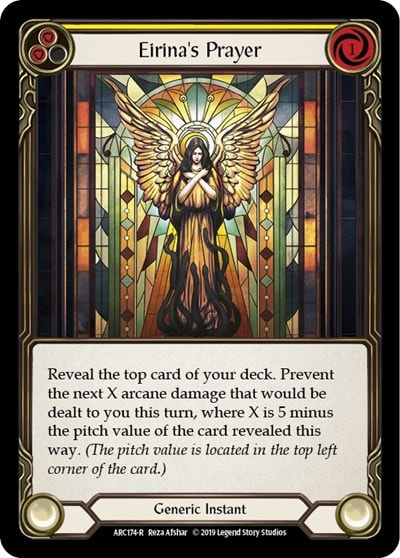 Eirinas Prayer Yellow (ARC) #ARC174 Rare (Unlimited Edition Normal Lightly Played) Arcane Rising Flesh and Blood TCG: 2020