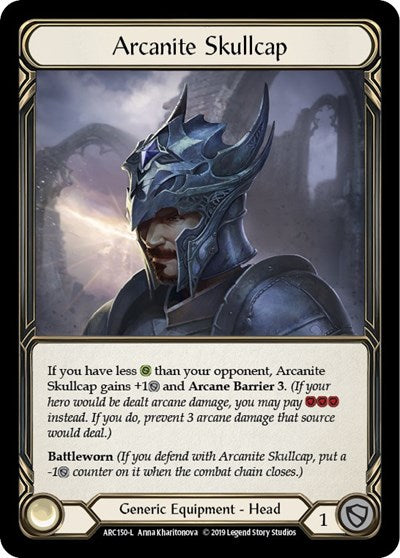 Arcanite Skullcap (ARC) #ARC150 Legendary (Unlimited Edition Rainbow Foil Near Mint) Arcane Rising Flesh and Blood TCG: 2020