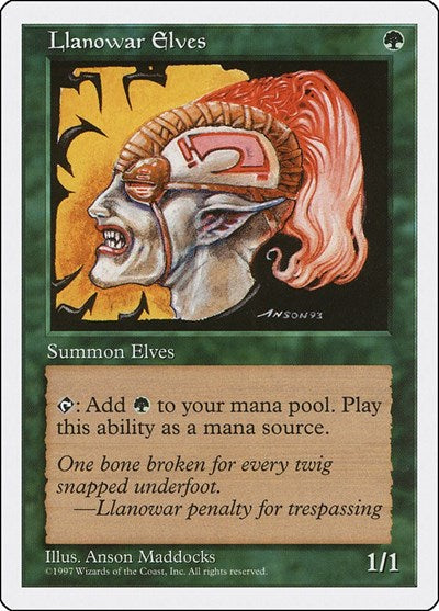 Llanowar Elves (5ED) #313 Common (Lightly Played) Fifth Edition Magic: The Gathering: 1997