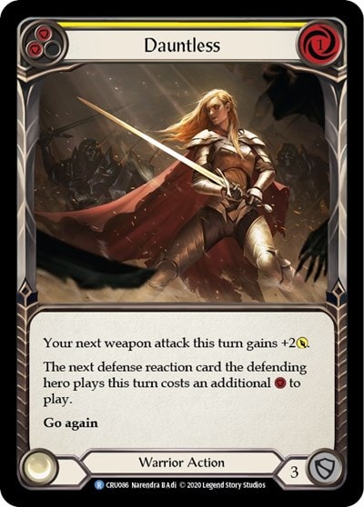 Dauntless Yellow (CRU) #CRU086 Rare (Unlimited Edition Normal Lightly Played) Crucible of War Flesh and Blood TCG: 2020