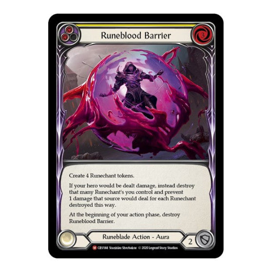 Runeblood Barrier (CRU) #CRU144 Majestic (Unlimited Edition Normal Lightly Played) Crucible of War Flesh and Blood TCG: 2020