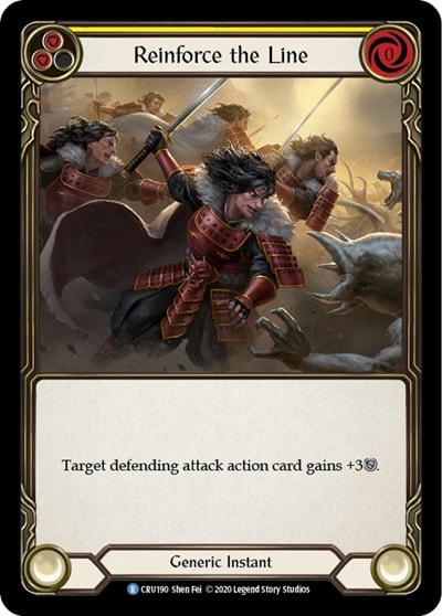 Reinforce the Line Yellow (CRU) #CRU190 Rare (Unlimited Edition Normal Lightly Played) Crucible of War Flesh and Blood TCG: 2020