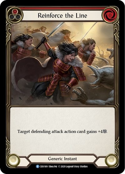 Reinforce the Line Red (CRU) #CRU189 Rare (Unlimited Edition Normal Lightly Played) Crucible of War Flesh and Blood TCG: 2020