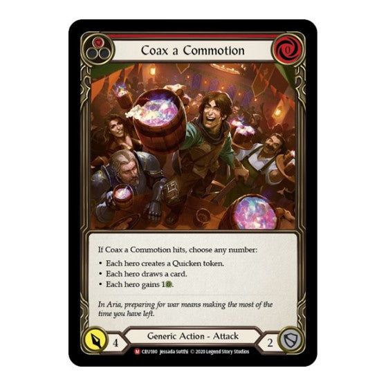 Coax a Commotion (CRU) #CRU180 Majestic (Unlimited Edition Normal Lightly Played) Crucible of War Flesh and Blood TCG: 2020