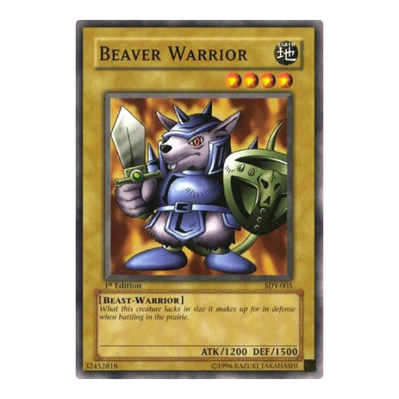 Beaver Warrior (SDY) #SDY-005 Common (Unlimited Damaged) Starter Deck: Yugi YuGiOh: 2002