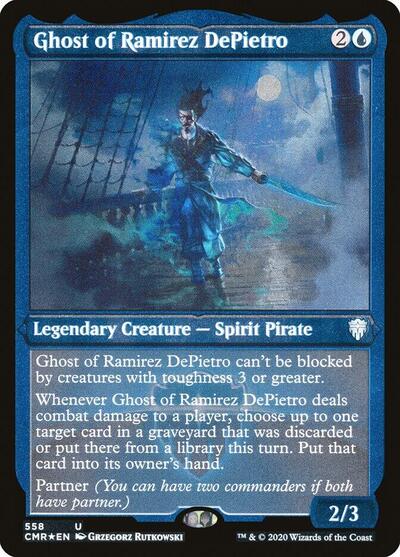 Ghost of Ramirez DePietro Foil Etched (CMR) #558 Uncommon (Foil Lightly Played) Commander Legends Magic: The Gathering: 2020