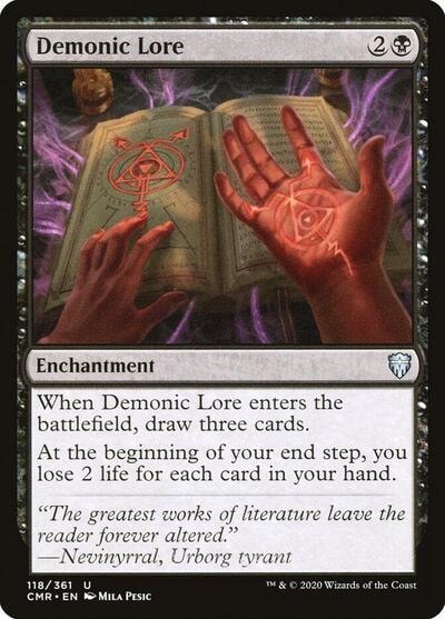 Demonic Lore (CMR) #118 Uncommon (Lightly Played) Commander Legends Magic: The Gathering: 2020