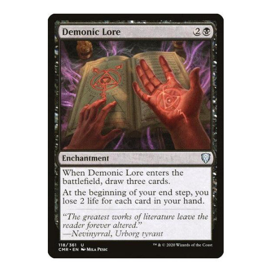Demonic Lore (CMR) #118 Uncommon (Lightly Played) Commander Legends Magic: The Gathering: 2020