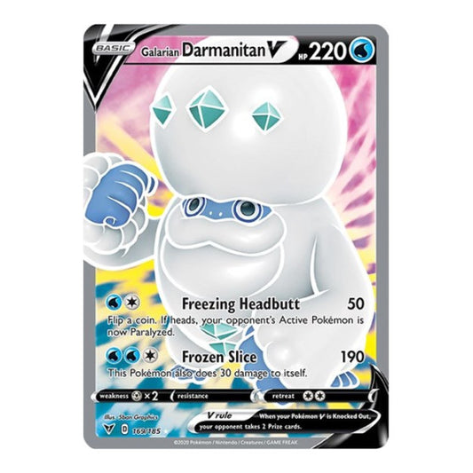 Galarian Darmanitan V (Full Art) (SWSH04) #169/185 Ultra Rare (Holofoil Near Mint) SWSH04: Vivid Voltage Pokemon: 2020