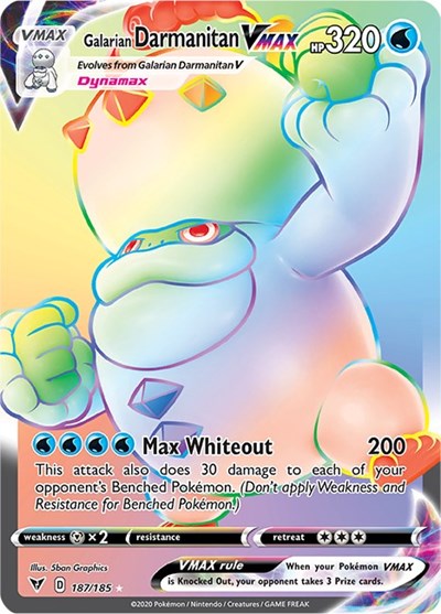 Galarian Darmanitan VMAX Secret (SWSH04) #187/185 Secret Rare (Holofoil Near Mint) SWSH04: Vivid Voltage Pokemon: 2020