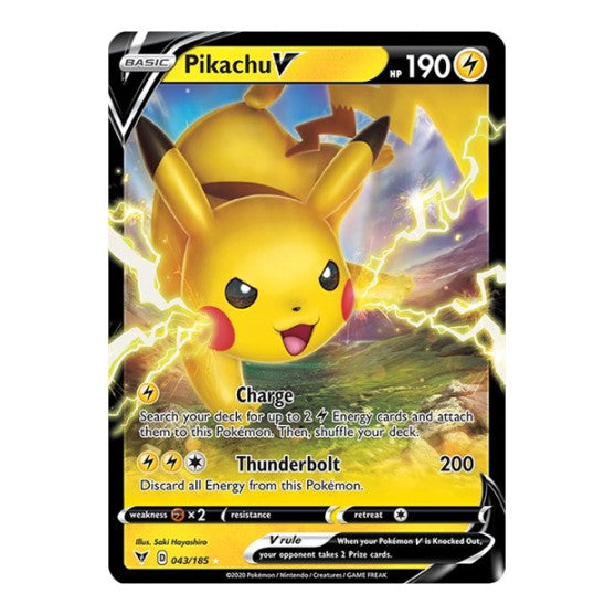 Pikachu V (SWSH04) #043/185 Ultra Rare (Holofoil Near Mint) SWSH04: Vivid Voltage Pokemon: 2020