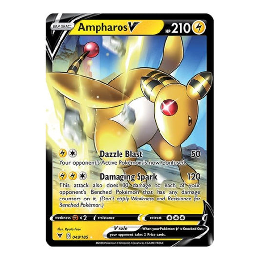 Ampharos V (SWSH04) #049/185 Ultra Rare SWSH04: Vivid Voltage Pokemon: 2020