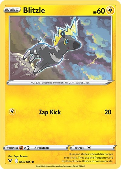 Blitzle (SWSH04) #053/185 Common (Near Mint) SWSH04: Vivid Voltage Pokemon: 2020