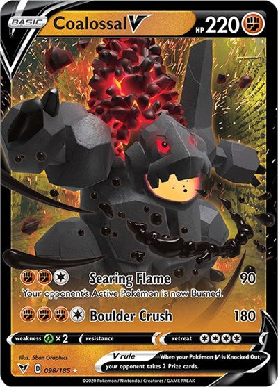 Coalossal V (SWSH04) #098/185 Ultra Rare (Holofoil Lightly Played) SWSH04: Vivid Voltage Pokemon: 2020