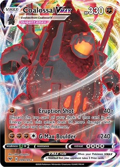Coalossal VMAX (SWSH04) #099/185 Ultra Rare (Holofoil Near Mint) SWSH04: Vivid Voltage Pokemon: 2020