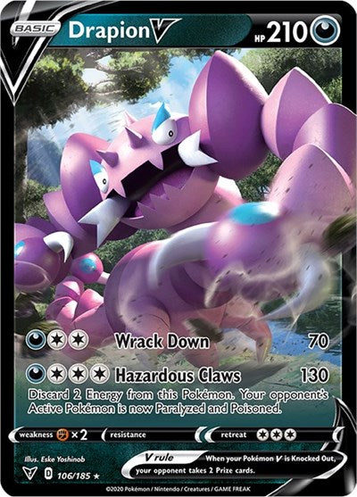 Drapion V (SWSH04) #106/185 Ultra Rare SWSH04: Vivid Voltage Pokemon: 2020
