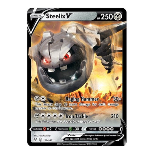 Steelix V (SWSH04) #115/185 Ultra Rare (Holofoil Near Mint) SWSH04: Vivid Voltage Pokemon: 2020