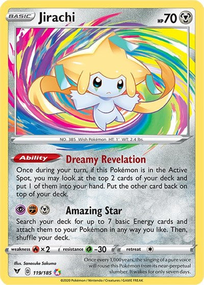 Jirachi (SWSH04) #119/185 Amazing Rare (Holofoil Near Mint) SWSH04: Vivid Voltage Pokemon: 2020