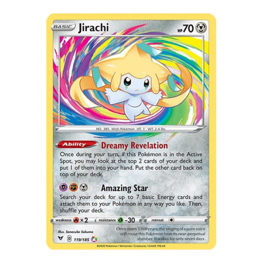 Jirachi (SWSH04) #119/185 Amazing Rare SWSH04: Vivid Voltage Pokemon: 2020