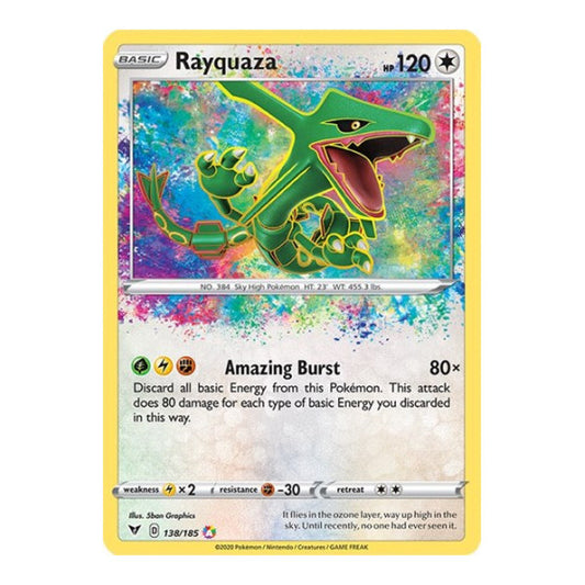 Rayquaza (SWSH04) #138/185 Amazing Rare SWSH04: Vivid Voltage Pokemon: 2020