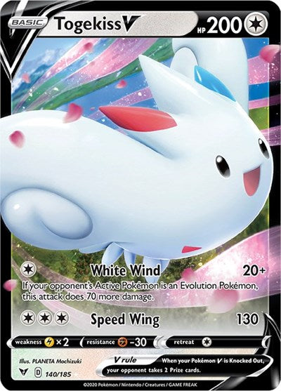 Togekiss V (SWSH04) #140/185 Ultra Rare (Holofoil Near Mint) SWSH04: Vivid Voltage Pokemon: 2020