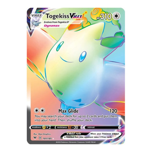 Togekiss VMAX (Secret) (SWSH04) #191/185 Secret Rare (Holofoil Near Mint) SWSH04: Vivid Voltage Pokemon: 2020