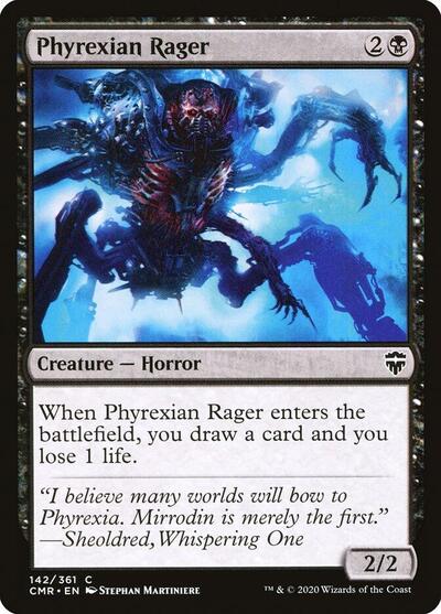 Phyrexian Rager (CMR) #142 Common (Foil Lightly Played) Commander Legends Magic: The Gathering: 2020