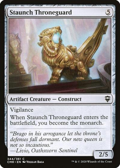 Staunch Throneguard (CMR) #344 Common (Foil Lightly Played) Commander Legends Magic: The Gathering: 2020