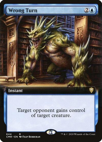 Wrong Turn Extended Art (CMR) #644 Rare (Lightly Played) Commander Legends Magic: The Gathering: 2020