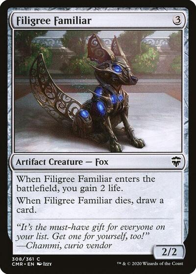 Filigree Familiar (CMR) #308 Common (Lightly Played) Commander Legends Magic: The Gathering: 2020